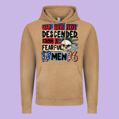 We Are Not Descended From A Fearful Me Vintage Hoodie Designed By Maliassmallbusiness