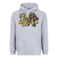Heather Grey louisiana leopard mardi gras 12 inches 300 dpi Heavyweight Hoodie - CowGirlArtShop