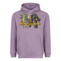 Lavender louisiana leopard mardi gras 12 inches 300 dpi Heavyweight Hoodie - CowGirlArtShop