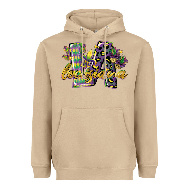 Louisiana Leopard Mardi Gras 12 Inches 300 Dpi Heavyweight Hoodie by CowGirlArtShop | Teevron