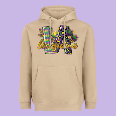 Louisiana Leopard Mardi Gras 12 Inches 300 Dpi Heavyweight Hoodie Designed By Cowgirlartshop