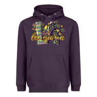 Plum louisiana leopard mardi gras 12 inches 300 dpi Heavyweight Hoodie - CowGirlArtShop