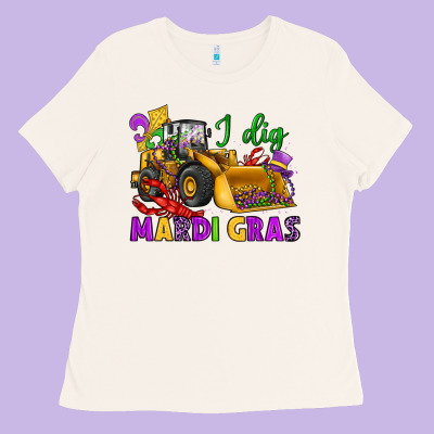 I Dig Mardi Gras Bulldozer Ladies Tee Designed By Jahusdesignshop