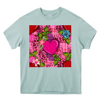 Arona valentines day flower heart with leopard seamless pattern Heavy Core Tee - BundleAndBundleShop