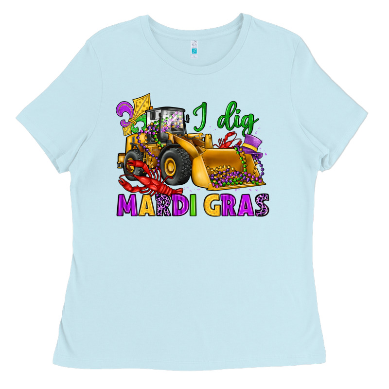 I Dig Mardi Gras Bulldozer Ladies Tee by JahusDesignShop | Teevron