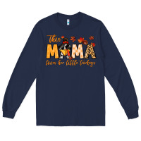 Navy this mama loves her little turkeys Long Sleeve Tee - MaliasSmallBusiness