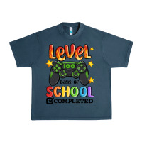 Midnight Navy level 100 days of school completed Urban Heavy Tee - MaliasSmallBusiness