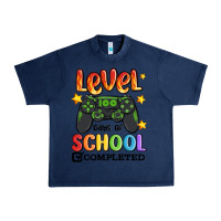 Navy level 100 days of school completed Urban Heavy Tee - MaliasSmallBusiness