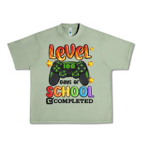 Oil Green level 100 days of school completed Urban Heavy Tee - MaliasSmallBusiness