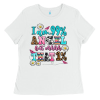 White i am  99 angel but ohh that Ladies Tee - AdoDesignShop