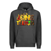 Charcoal Heather juneteen black girl Premium Hoodie - CowGirlArtShop