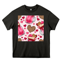 Asphalt valentines day milkshake seamless pattern Heavy Core Tee - BundleAndBundleShop