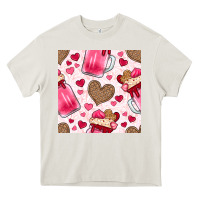Cream valentines day milkshake seamless pattern Heavy Core Tee - BundleAndBundleShop