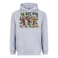 Heather Grey im just here for the crawfish Heavyweight Hoodie - CowGirlArtShop