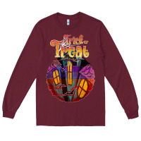 Burgundy trick treat black Long Sleeve Tee - JahusDesignShop