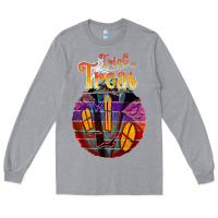 Heather Grey trick treat black Long Sleeve Tee - JahusDesignShop