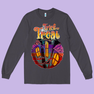 Trick Treat Black Long Sleeve Tee Designed By Jahusdesignshop