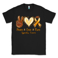 Black Peace love cure Appendix Cancer Classic Tee - NancyCooperArtShop