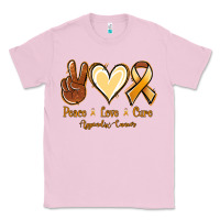 Bubblegum Pink Peace love cure Appendix Cancer Classic Tee - NancyCooperArtShop