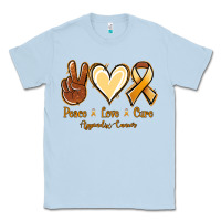 Dusty Blue Peace love cure Appendix Cancer Classic Tee - NancyCooperArtShop