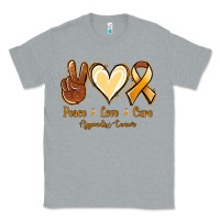 Heather Grey Peace love cure Appendix Cancer Classic Tee - NancyCooperArtShop