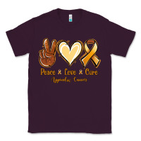 Plum Peace love cure Appendix Cancer Classic Tee - NancyCooperArtShop