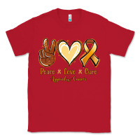 Red Peace love cure Appendix Cancer Classic Tee - NancyCooperArtShop