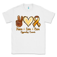 White Peace love cure Appendix Cancer Classic Tee - NancyCooperArtShop