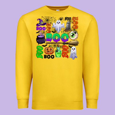 Boo Halloween Premium Sweatshirt Designed By Cowgirlartshop
