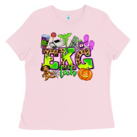 Bubblegum Pink ekg tech nurse halloween Ladies Tee - AdoDesignShop