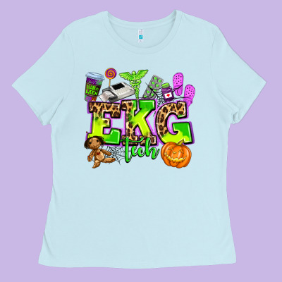 Ekg Tech Nurse Halloween Ladies Tee Designed By Adodesignshop