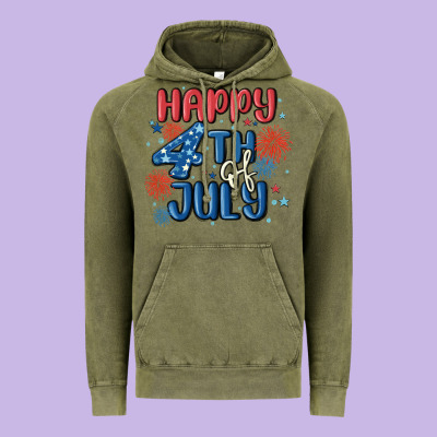 Happy 4th Of July Vintage Hoodie Designed By Maliassmallbusiness