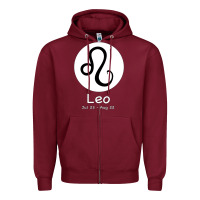 Burgundy Leo Horoscope Zipper Hoodie - Bettercallsaul
