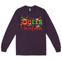 Plum Deer Christmas reindeer Long Sleeve Tee - NancyCooperArtShop