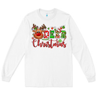 White Deer Christmas reindeer Long Sleeve Tee - NancyCooperArtShop