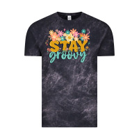 Cloud Black stay groovy Vintage Tee - MaliasSmallBusiness
