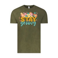 Vintage Olive stay groovy Vintage Tee - MaliasSmallBusiness