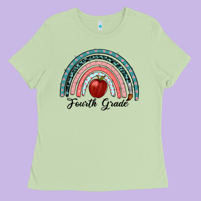Fourth Grade Rainbow Ladies Tee Designed By Ranaportraitstore