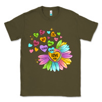 Army Green sunflower love hugs Classic Tee - MaliasSmallBusiness