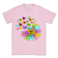 Bubblegum Pink sunflower love hugs Classic Tee - MaliasSmallBusiness