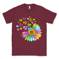 Burgundy sunflower love hugs Classic Tee - MaliasSmallBusiness