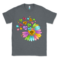 Charcoal Heather sunflower love hugs Classic Tee - MaliasSmallBusiness