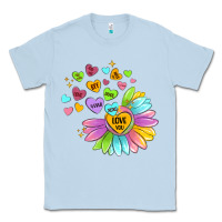 Dusty Blue sunflower love hugs Classic Tee - MaliasSmallBusiness