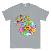 Heather Grey sunflower love hugs Classic Tee - MaliasSmallBusiness