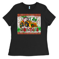 Black i dig christmas bulldozer santa Ladies Tee - JahusDesignShop