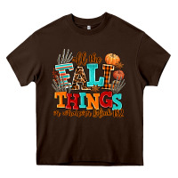 Chocolate Brown all the fall thıngs or whatever Heavy Core Tee - AdoDesignShop
