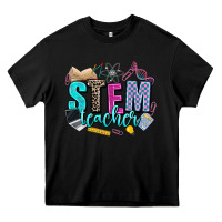 Black stem teacher Heavy Core Tee - AdoDesignShop