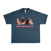 Midnight Navy happy valentines day cats Urban Heavy Tee - MaliasSmallBusiness