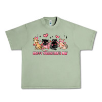 Oil Green happy valentines day cats Urban Heavy Tee - MaliasSmallBusiness