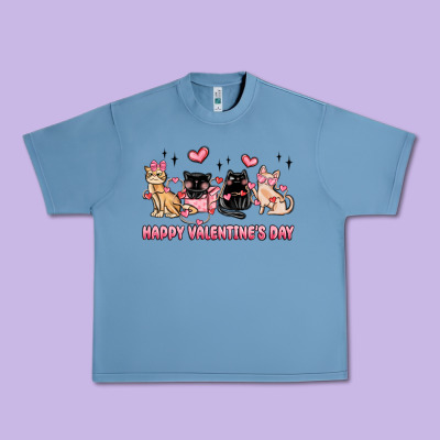 Happy Valentines Day Cats Urban Heavy Tee Designed By Maliassmallbusiness